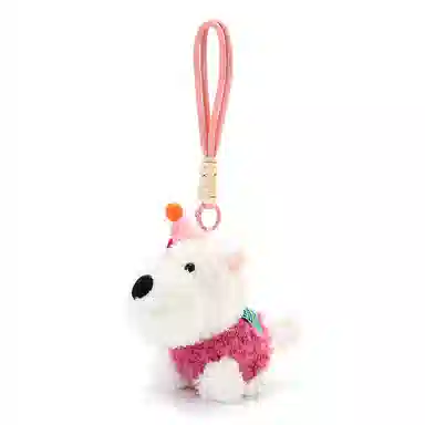 如花梦 可爱满分 西高地小狗包包挂饰卡通潦草小狗公仔 毛绒 钥匙扣 男女同款情侣款