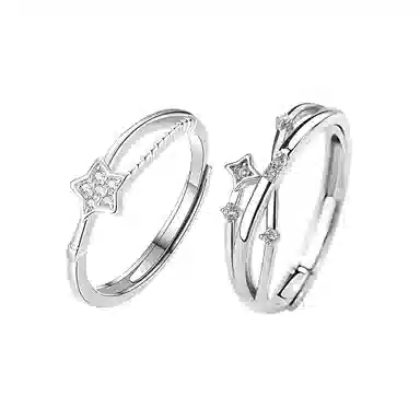 希遇 流隙粉钻爱心轻奢小众设计百搭高级感甜美学生食指指环开口可调节礼盒款好运 合金 戒指 男女同款情侣款