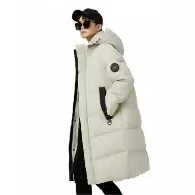 金盾 长款防水防寒白鸭绒长袖棉服 男款