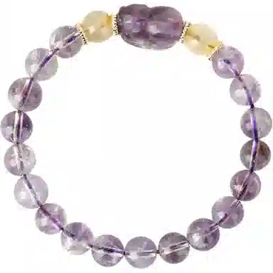 遇点 貔貅 #好运新中式国潮复古清新可爱气质小众高级感设计手饰品 日常表白天然 紫水晶 手串 女款