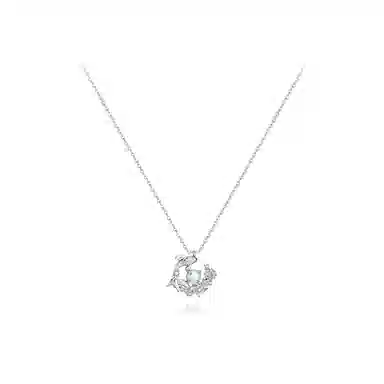 【纯银999】 六桂福珠宝 鲸梦入海 小众设计经典百搭高级感学生日常精致简约轻奢转运约会通勤温柔气质可调节锁骨链 足银 项链 女款