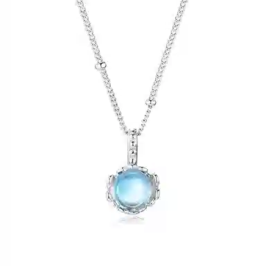 【S925纯银 招财招桃花】 七七银饰 白月光 梦幻甜美氛围感 精致小众设计感在逃公主精致浪漫简约温柔气质百搭#好运 琉璃 项链 女款