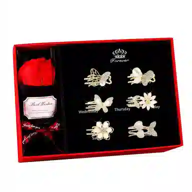 建禄 甜美精致可爱成人刘海夹子后脑勺顶夹蝴蝶结头花侧边夹好运 合金 发夹 女款