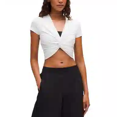 lululemon Modal-Silk Twist-Front Cropped T