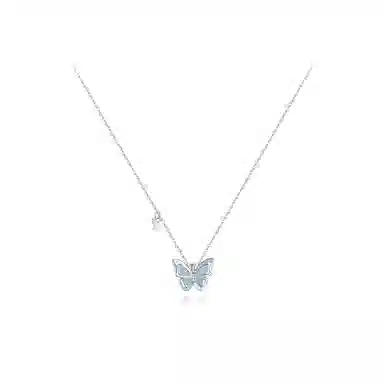 【纯银999】 六桂福珠宝 蝴蝶 经典百搭小众设计高级感学生日常精致简约轻奢转运约会通勤温柔气质可调节锁骨链#好运 足银  项链 女款