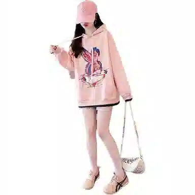 沐晓欣 连帽女卡通卫衣 女款