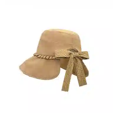 雅鹿优选 简约纯色轻奢感度假小香风夏季大檐显脸小遮阳时尚休闲 聚酯纤维 渔夫帽 女款