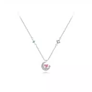 【纯银999】 六桂福珠宝 星月系列 小众设计经典百搭学生日常高级感简约精致轻奢转运约会通勤温柔气质可调节锁骨链#好运 足银 项链 女款