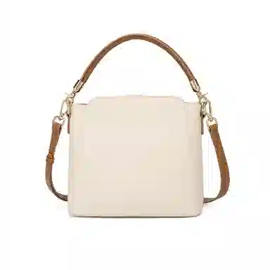 红蜻蜓 经典小香风时尚百搭小众设计气质日常通勤 牛皮 单肩斜挎手提包 常规 女款 棕米白