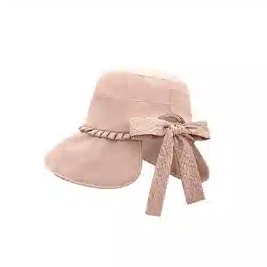 雅鹿优选 简约纯色轻奢感度假小香风夏季大檐显脸小遮阳时尚休闲 聚酯纤维 渔夫帽 女款