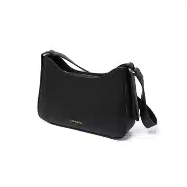 老人头 百搭法式小众设计高级感通勤腋下包 合成革 单肩包 常规 女款 黑色