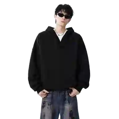 北极绒 纯色套头宽松休闲卫衣 男款