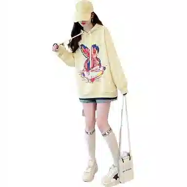 沐晓欣 连帽女卡通卫衣 女款