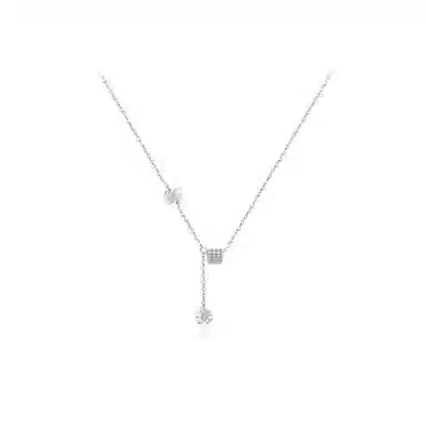 【纯银999】 六桂福珠宝 小蛮腰 经典百搭小众设计高级感学生日常精致简约轻奢转运约会通勤温柔气质可调节锁骨链  足银 项链 女款