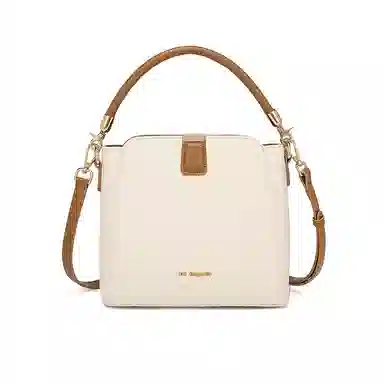 红蜻蜓 经典小香风时尚百搭小众设计气质日常通勤 牛皮 单肩斜挎手提包 常规 女款 棕米白