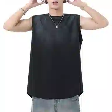 金盾 上衣服饰潮流圆领宽松无袖背心 男款