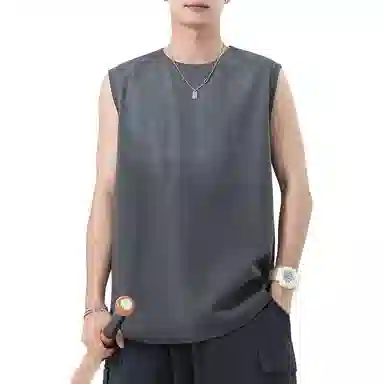 金盾 上衣服饰潮流圆领宽松无袖背心 男款