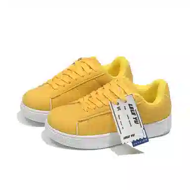 乐乐鱼 时尚复古潮流舒适 低帮 板鞋 女款 黄色