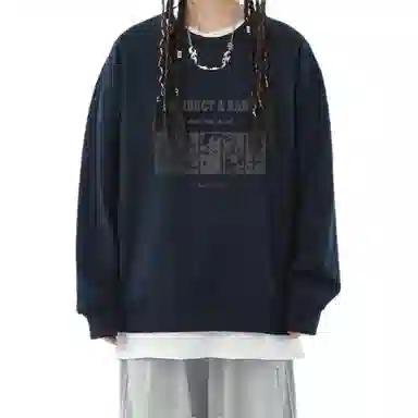 邓大喵 宽松加厚加绒女秋冬季韩版圆领上衣高级感超好看卫衣 女款