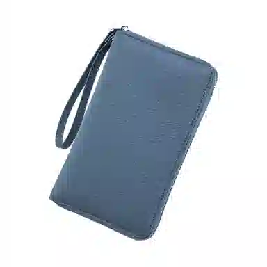 掐尖 多功能长款纯色高级通勤 头层牛皮 护照包 常规 男女同款情侣款 多色