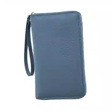 掐尖 多功能长款纯色高级通勤 头层牛皮 护照包 常规 男女同款情侣款 多色