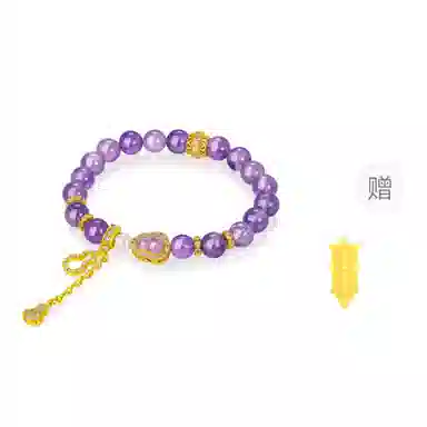 【九紫离火】 金六福吉祥 祥瑞安康招财转运纳福新中式国潮风精致精美轻奢优雅小众日常百搭#好运天然 紫水晶 手串 男女同款情侣款