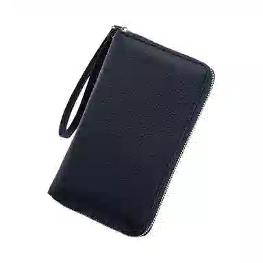 掐尖 多功能长款纯色高级通勤 头层牛皮 护照包 常规 男女同款情侣款 多色