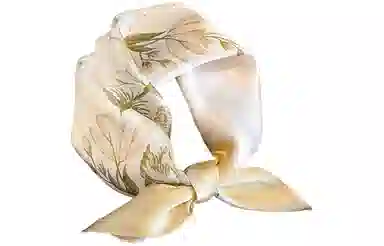 优幽兰 时尚百搭高级感轻奢风素雅花卉真丝小方巾优雅气质减龄薄款小领巾装饰护颈围巾 丝巾 女款