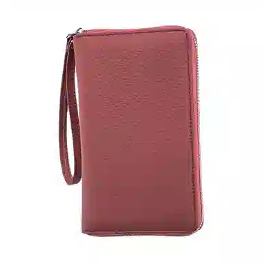 掐尖 多功能长款纯色高级通勤 头层牛皮 护照包 常规 男女同款情侣款 多色