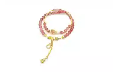 百利金 招财福禄 吉祥纳福顺遂如意国潮复古新中式精致轻奢优雅气质经典百搭小众设计葫芦转运珠手饰#好运 粉水晶 手串 男女同款情侣款