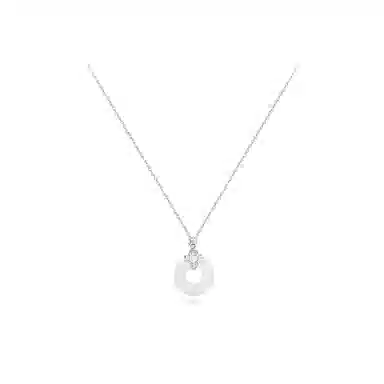 【纯银999】 六桂福珠宝 平安扣 小众设计经典百搭日常简约高级感精致轻奢极简通勤温柔气质可调节锁骨链#好运 足银 项链 女款