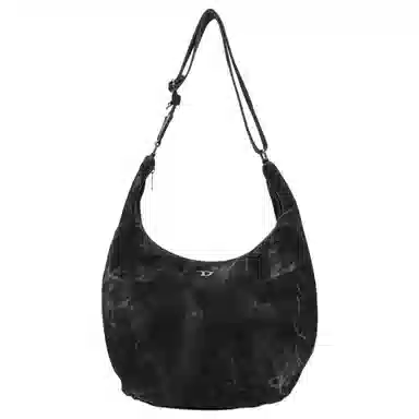 DIESEL Rave Adjustable Strap Cotton Shoulder Bag Black