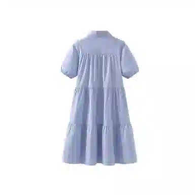 望莱仕 宽松纯色蝴蝶结装饰简约短袖连衣裙 女款