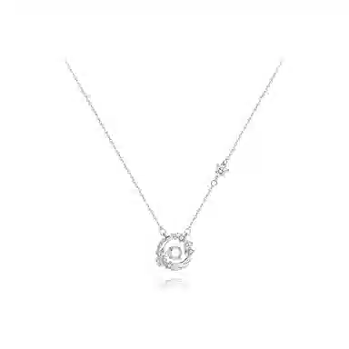 【纯银999】 六桂福珠宝 羽你相伴 小众设计经典百搭学生日常简约高级感精致轻奢极简约会通勤温柔气质可调节锁骨链 足银 项链 女款