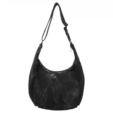 DIESEL Rave Adjustable Strap Cotton Shoulder Bag Black