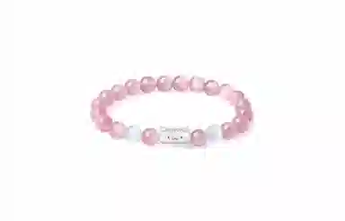 牧言 可爱猫咪 萌趣呆萌卡通新中式甜蜜浪漫高级感 小众设计磨砂法棍小猫时来运转圆珠手饰 日常约会通勤 琉璃 手串 男女同款情侣款