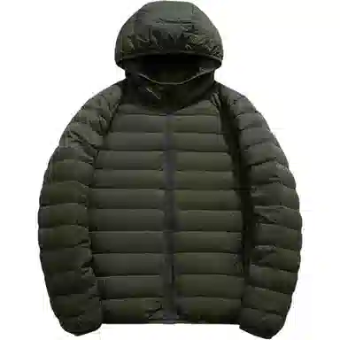 鸭鸭 纯色舒适时尚连帽轻薄羽绒服 男款