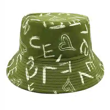 浪莎 字母印花涂鸦潮人小众设计街头时尚高顶显脸小 棉 渔夫帽 男女同款情侣款