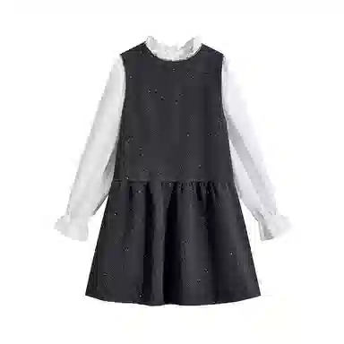 海獭 毛呢小香风套装裙长袖连衣裙两件套 女款