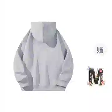 棉购 美式字母印花连帽上衣潮流时尚休闲百搭情侣款绒衫加绒加厚宽松卫衣 男女同款