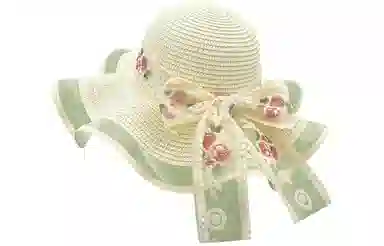 优幽兰 韩系氛围感百搭波浪边蕾丝蝴蝶结草帽女夏法式时尚大帽檐遮阳帽海边沙滩度假太阳帽子#好运 纤维素材料 防晒帽 女款