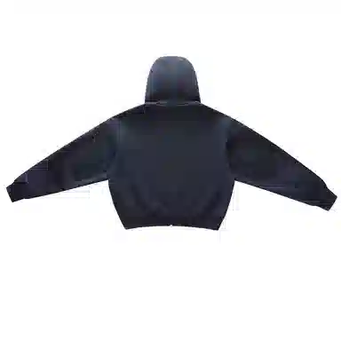 【dme】 日式简约复古休闲宽松重磅港风运动日常户外拉链连帽潮牌口袋百搭纯色长袖上衣秋季情侣外套卫衣 男女同款