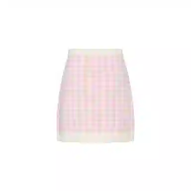 Miu Miu FW22 Houndstooth Skirt Pink