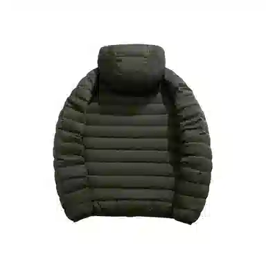 鸭鸭 纯色舒适时尚连帽轻薄羽绒服 男款