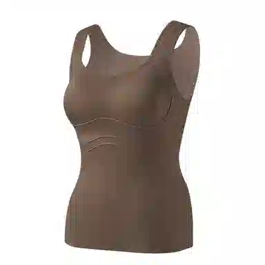 欧迪芬 无痕轻塑蓄热锁温抑菌自带胸垫保暖背心 女款