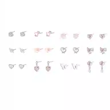 饰伴 霄韵诗屿 小巧温柔精致气质优雅 个性独特可爱小众设计日常百搭好运 合金 耳钉 男女同款情侣款