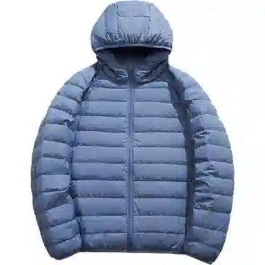 鸭鸭 纯色舒适时尚连帽轻薄羽绒服 男款