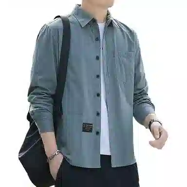 寻星记 韩版纯棉潮流工装长袖外套衬衣适合日常通勤春秋季穿着衬衫 男款