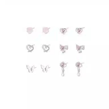 饰伴 霄韵诗屿 小巧温柔精致气质优雅 个性独特可爱小众设计日常百搭好运 合金 耳钉 男女同款情侣款