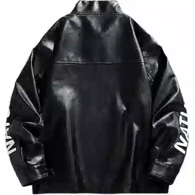 特斯型 美式街头复古痞帅高级感潮牌飞行夹克机车服透气皮衣外套 男女同款